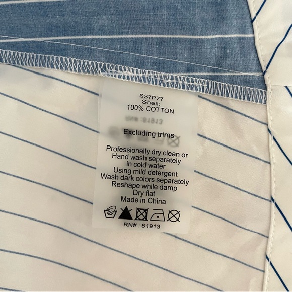 Anthropologie Plenty by Tracy Reese Cotton Dress in Blue and White Stripes - Picture 13 of 13